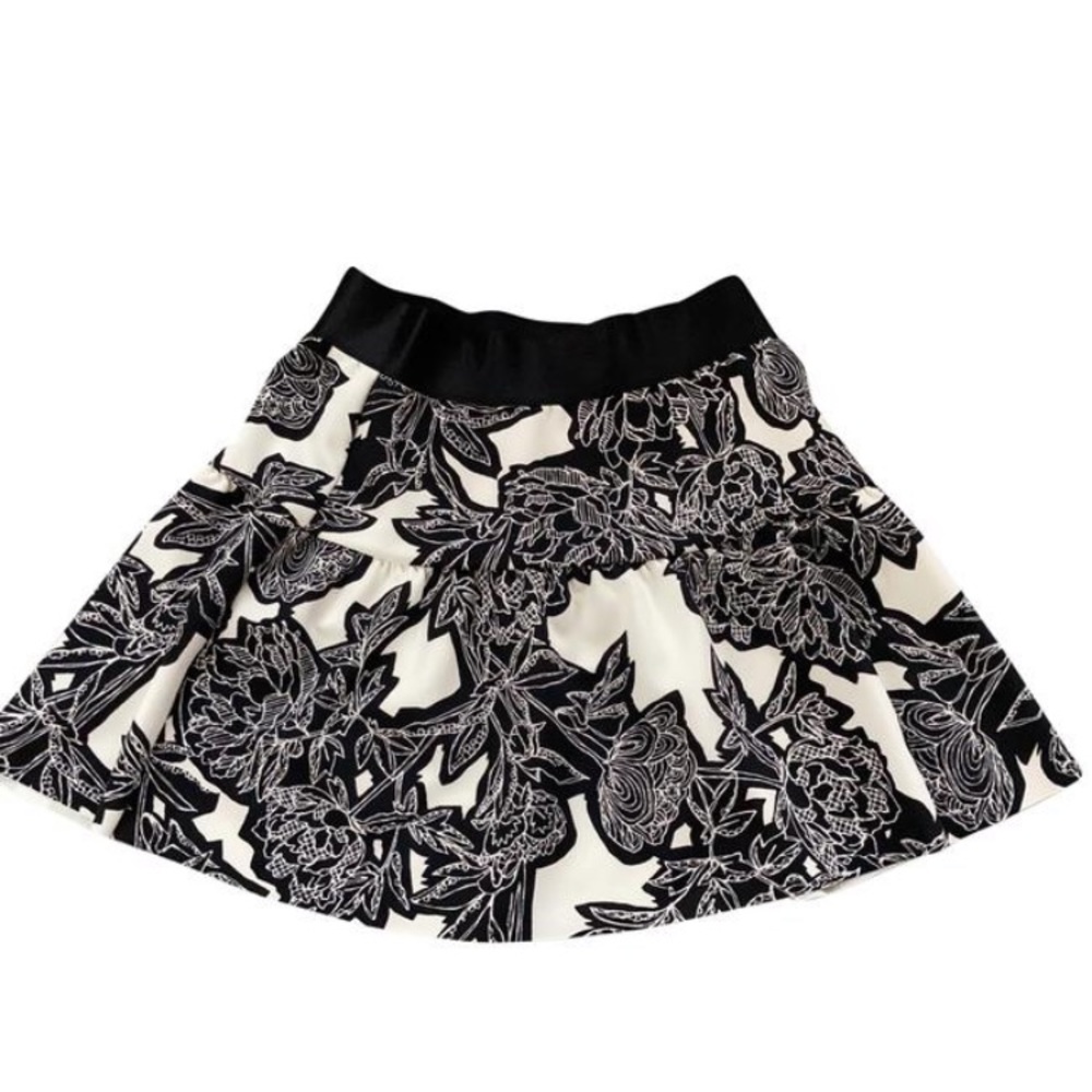 Express high-waisted floral skater skirt